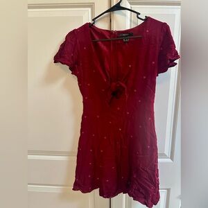 Forever 21 Red Flutter Sleeve V-Neck Sundress